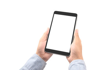 Hands holding  tablet touch computer gadget