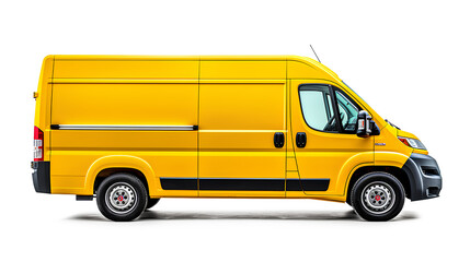 A bright yellow van vehicle isolated on a transparent background, Generative AI - Powered by Adobe