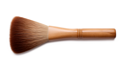 A brown wooden brush isolated on a transparent background