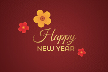 Chinese New Year festival celebration, Happy New Year background decorative elements collection.