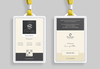 ID Card Layout with Beige Accents