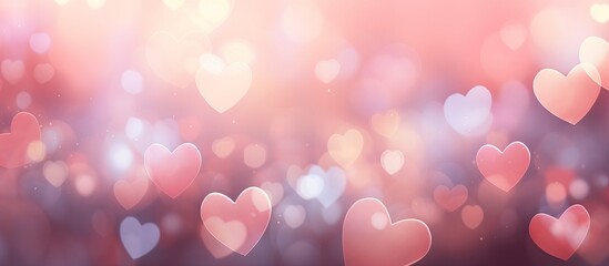 Abstract Valentine's day love and hearts bokeh background - obrazy, fototapety, plakaty