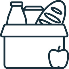 Food bank outline icon. Monochrome simple sign from charity and non-profit collection. Food bank icon for logo, templates, web design and infographics.