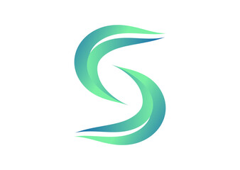 Gradient modern Letter S leaf logo