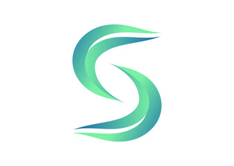 Gradient modern Letter S leaf logo