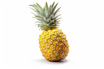 fresh ripe pineapple isolated on a white background
