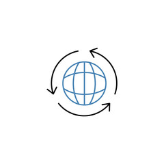 global concept line icon. Simple element illustration. global concept outline symbol design.