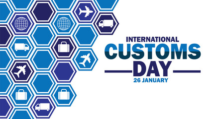 International Customs Day Vector illustration. January 26. Holiday concept. Template for background, banner, card, poster with text inscription. - obrazy, fototapety, plakaty