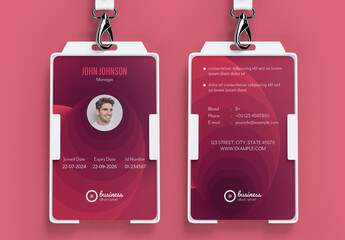 ID Card Layout with Garnet Accents