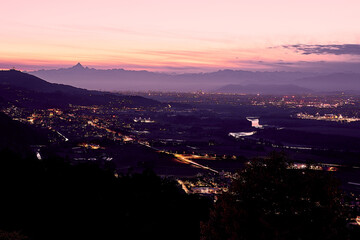 Torino e il Monviso al tramonto