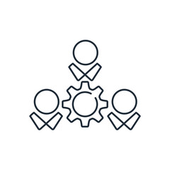Working staff. User group. Vector linear illustration icon isolated on white background.