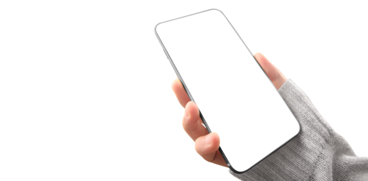 Hand holding smartphone device  touching screen