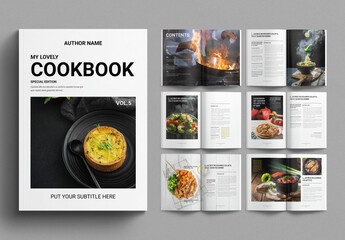 Cookbook Recipe Book Template Design Layout