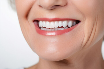 Fototapeta premium Close up smiling senior woman. Generative AI