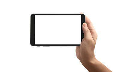 Hands holding  tablet touch computer