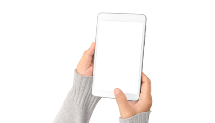 Hands holding  tablet touch computer