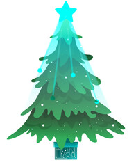 Vector Cyber Christmas Tree