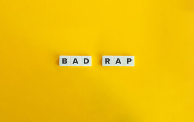 Bad Rap Idiom on Block Letter Tiles on Yellow Background. Minimal Aesthetic.