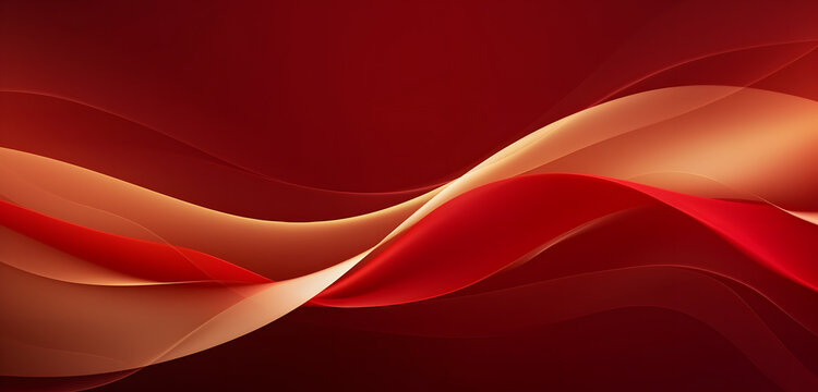 Abstract luxury red gold background. Modern golden line wave design template © Lucky Ai