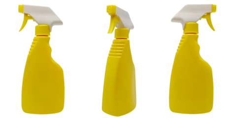 Cleaning spray bottles on transparent background png