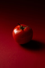 Tomato on a solid background dramatic lighting