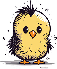 Illustration of a cute chick on a white background vector illustration