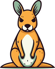 Kangaroo cartoon vector illustration of a cute kangaroo