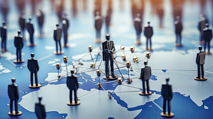 Obraz premium illustration of the leader of a large business multinational organization with a wide network in the world