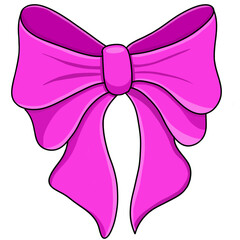 pink bow with ribbon 
