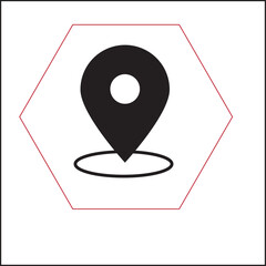 black map pointer with icon