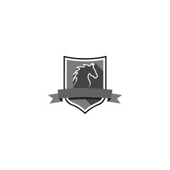 Horse shield logo isolated on white background