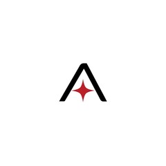 Letter A star logo isolated on white background