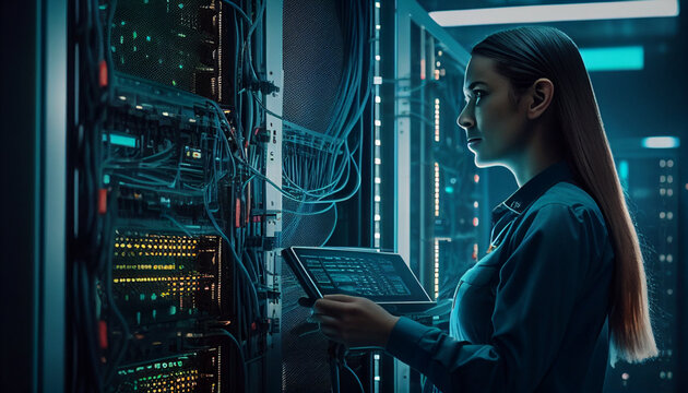 Datensicherheit im Internet Serverraum Serverhalle Serverzentrum vor Angriffen sch&uuml;tzen &Uuml;berspannung Datensicherheit Risiko Systemausfall Datensicherung Admin Generative AI 