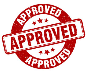 approved stamp. approved label. round grunge sign