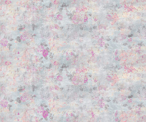 antique colorful flowers pattern with cement texture background