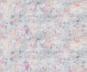 antique colorful flowers pattern with cement texture background