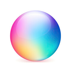 3D Rainbow colored sphere orb balls in white and light blue colorful style isolated on white background created with Generative AI Technology