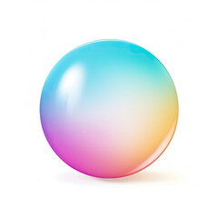 3D Rainbow colored sphere orb balls in white and light blue colorful style isolated on white background
