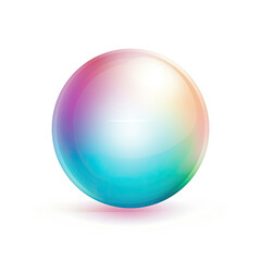 3D Rainbow colored sphere orb balls in white and light blue colorful style isolated on white background created with Generative AI Technology