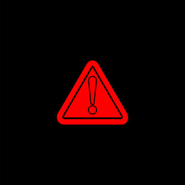 recommend clip art: Warning caution board. Red warn exclamation mark in triangle icon isolated on black background