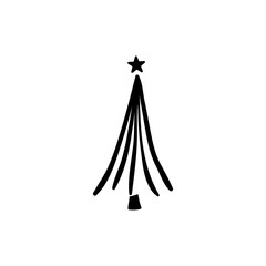 Christmas tree vector icon. new year illustration sign. winter symbol.