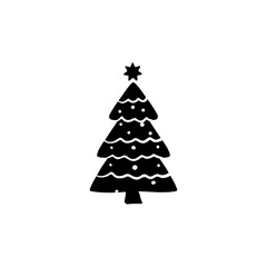 Christmas tree vector icon. new year illustration sign. winter symbol.