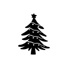 Christmas tree vector icon. new year illustration sign. winter symbol.