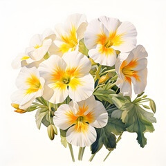 Primrose, Flowers, Watercolor illustrations