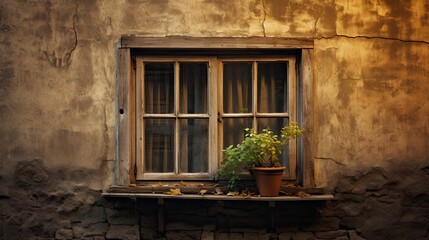 old wooden window