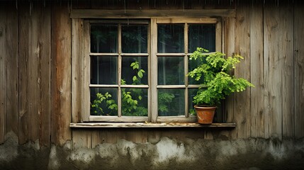 old wooden window