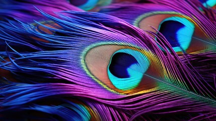 Obraz premium Rich and Colorful Peacock Feather Close-Up