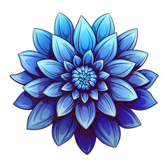 Fototapeta premium isolated illustration of blue exotic flower. Created with Generative AI
