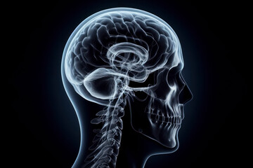 X ray image of a person head. ai generative