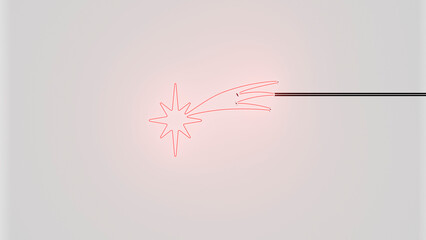 Estrella de Navidad neón rojo alfa.